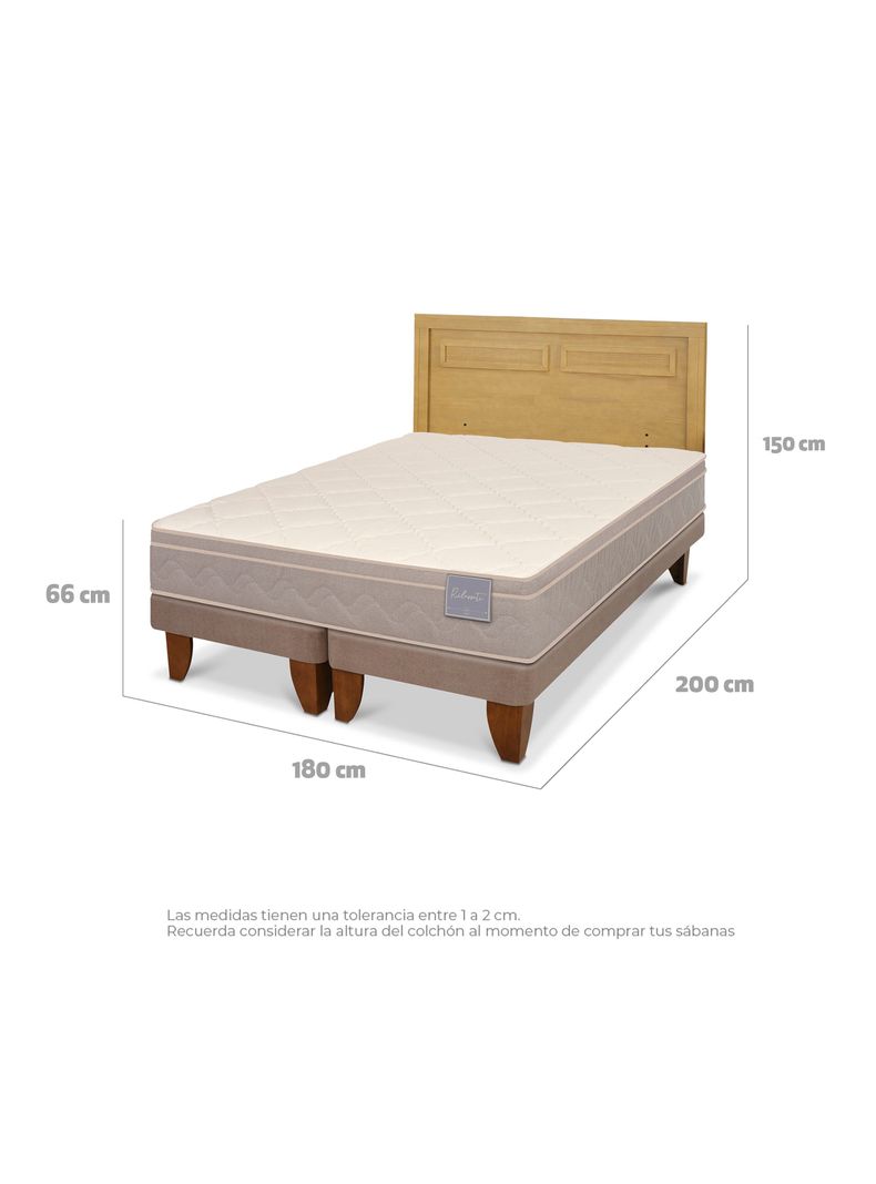 Cama Europea Rilassati King + Respaldo Milán Mostaza-1