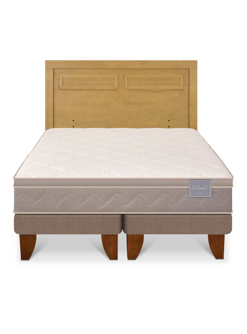 Cama Europea Rilassati King + Respaldo Milán Mostaza-2