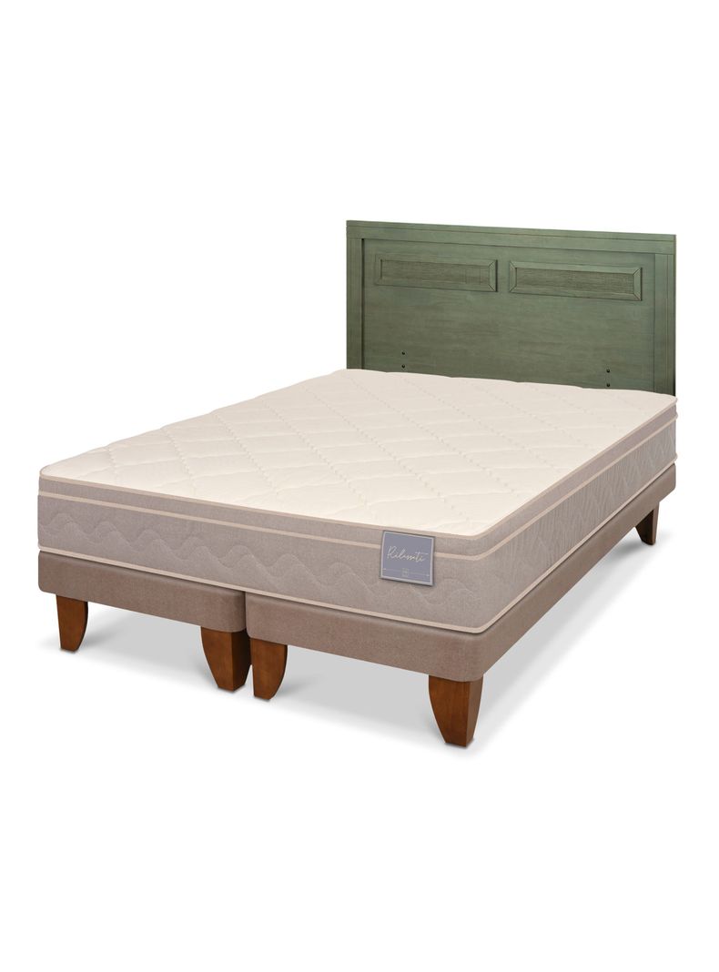 Cama Europea Rilassati 2 Plazas Base Dividida + Respaldo Milán Olivo-0