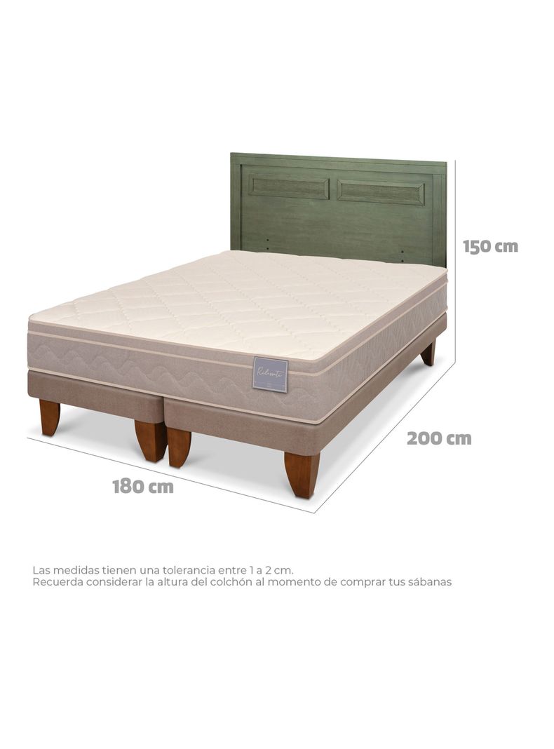 Cama Europea Rilassati King + Respaldo Milan Olivo-1