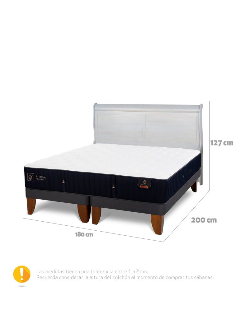 Cama Europea Premium King + Respaldo Miro Alpino-1