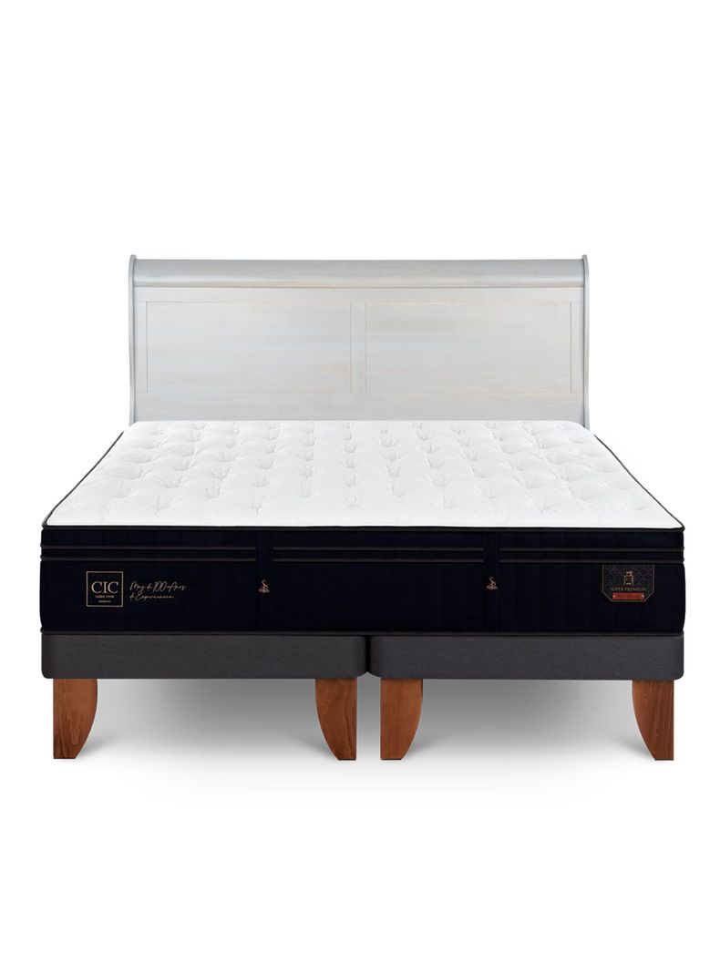 Cama Europea Super Premium King + Respaldo Miro Alpino-2