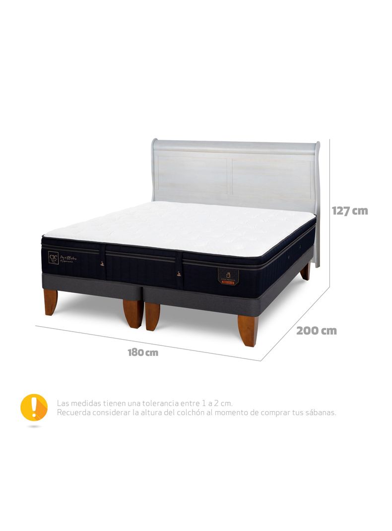 Cama Europea Super Premium King + Respaldo Miro Alpino-1