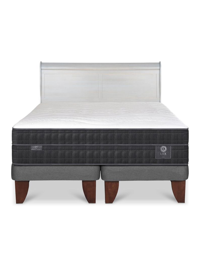 Cama Europea Lux 2 Plazas Base Dividida + Respaldo Miro Alpino-2