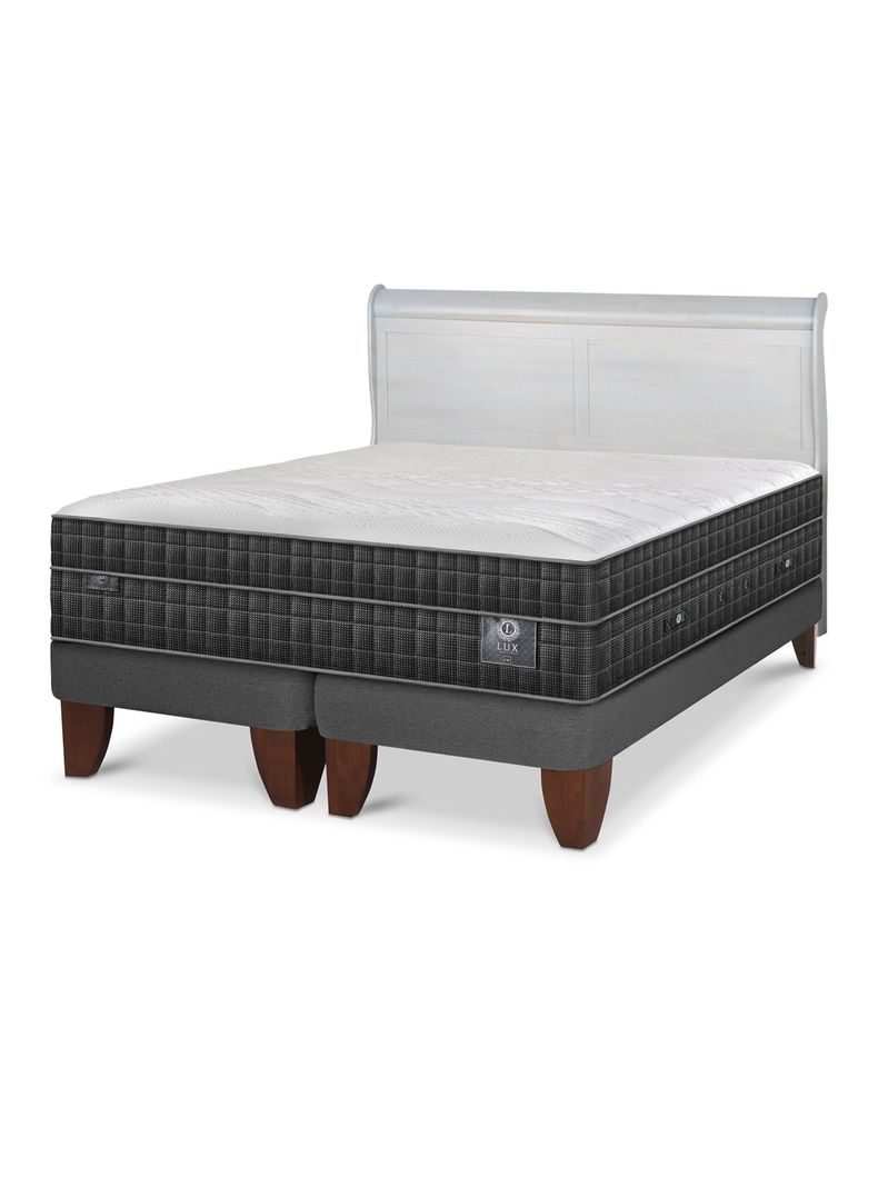Cama Europea Lux 2 Plazas Base Dividida + Respaldo Miro Alpino-0