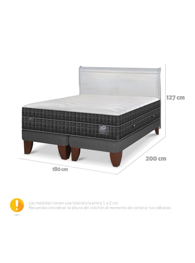 Cama Europea Lux King + Respaldo Miro Alpino-1