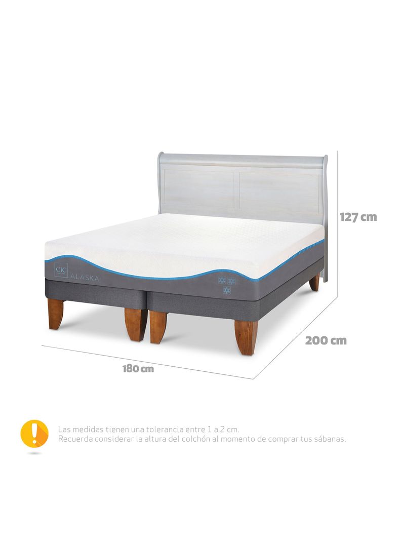 Cama Europea Alaska King + Respaldo Miro Alpino-1