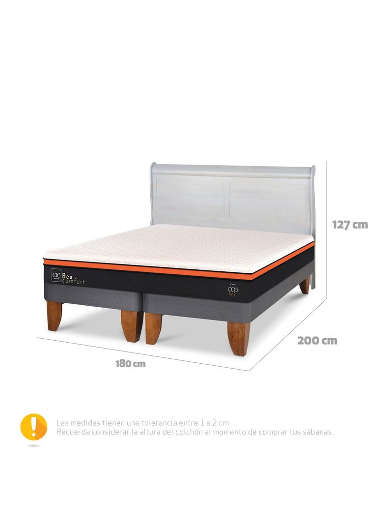 Cama Europea Bee Comfort King + Respaldo Miro Alpino-1