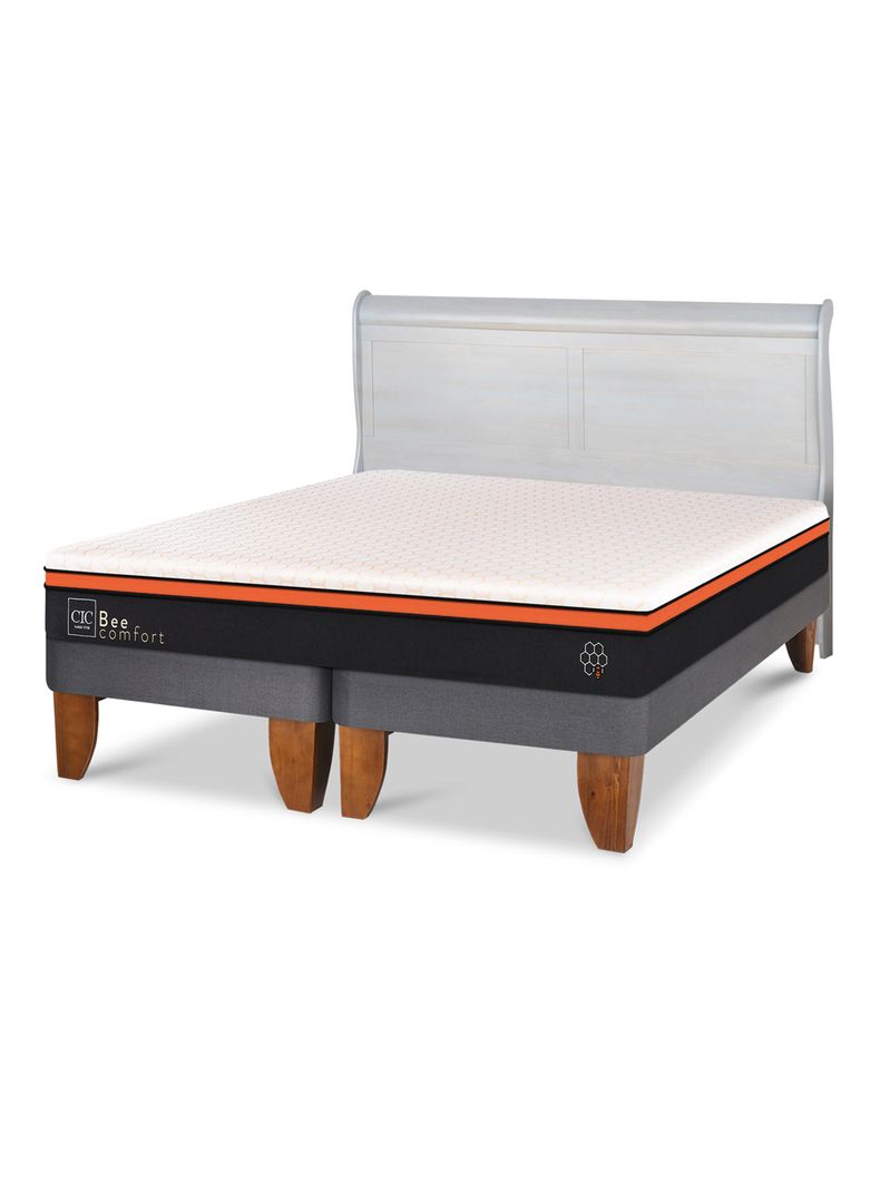 Cama Europea Bee Comfort King + Respaldo Miro Alpino-0