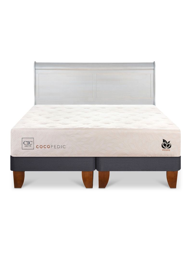Cama Europea Cocopedic 2 Plazas Base Dividida + Respaldo Miro Alpino-2