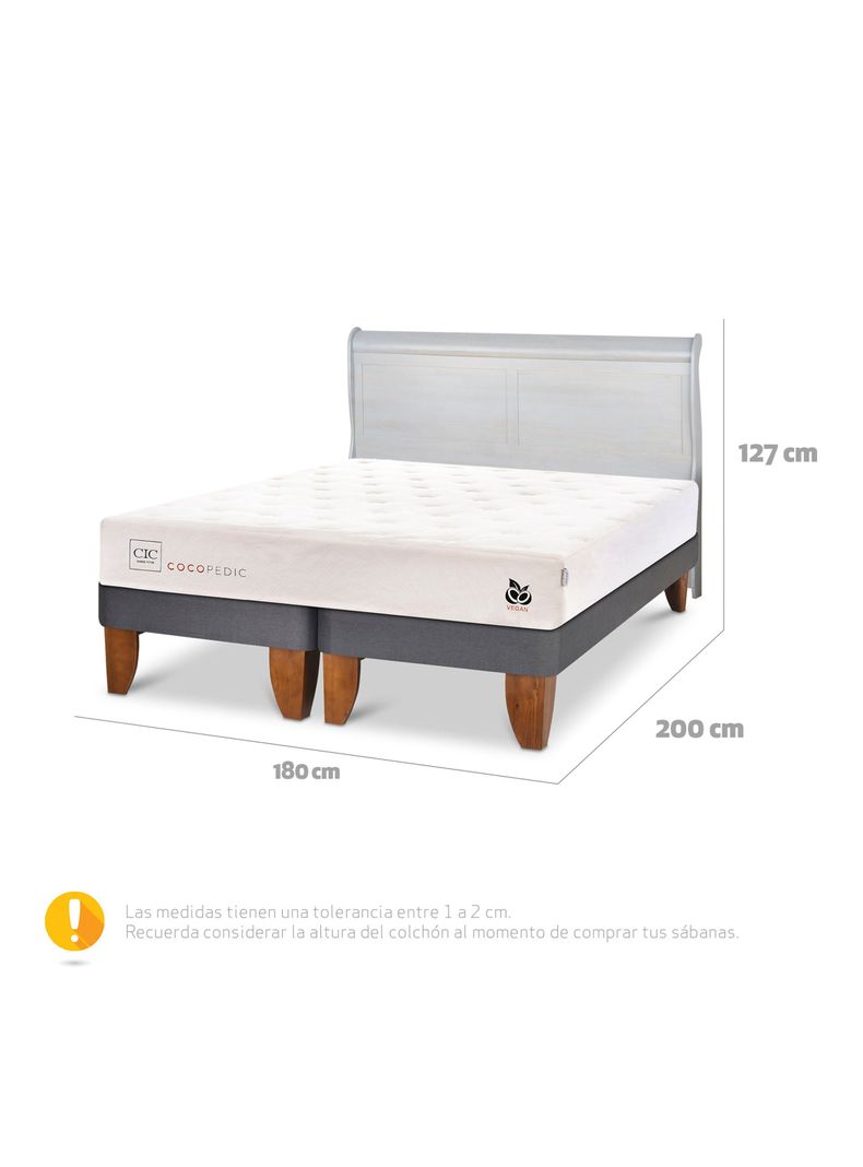 Cama Europea Cocopedic King + Respaldo Miro Alpino-1
