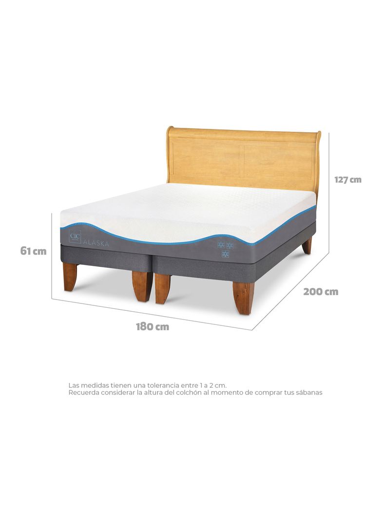 Cama Europea Alaska King + Respaldo Miro Mostaza-1