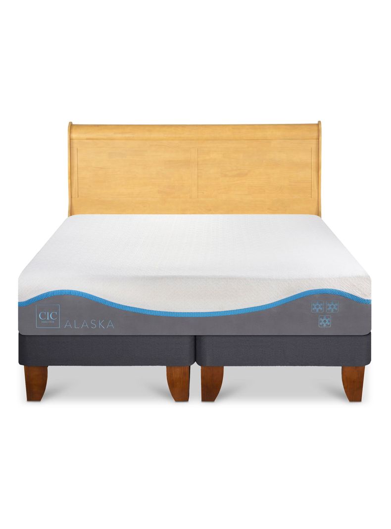 Cama Europea Alaska King + Respaldo Miro Mostaza-2
