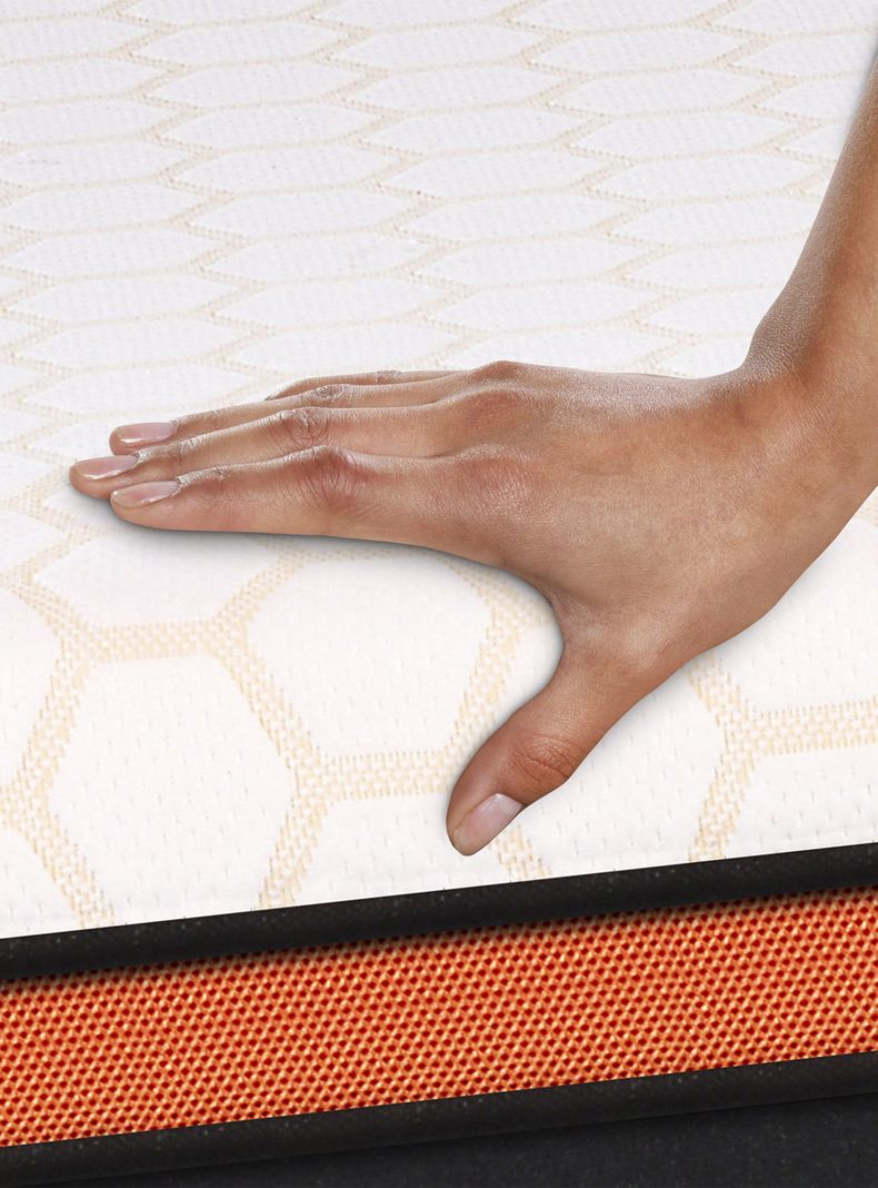 Cama Europea Bee Comfort 2 Plazas Base Dividida + Respaldo Miro Mostaza-5