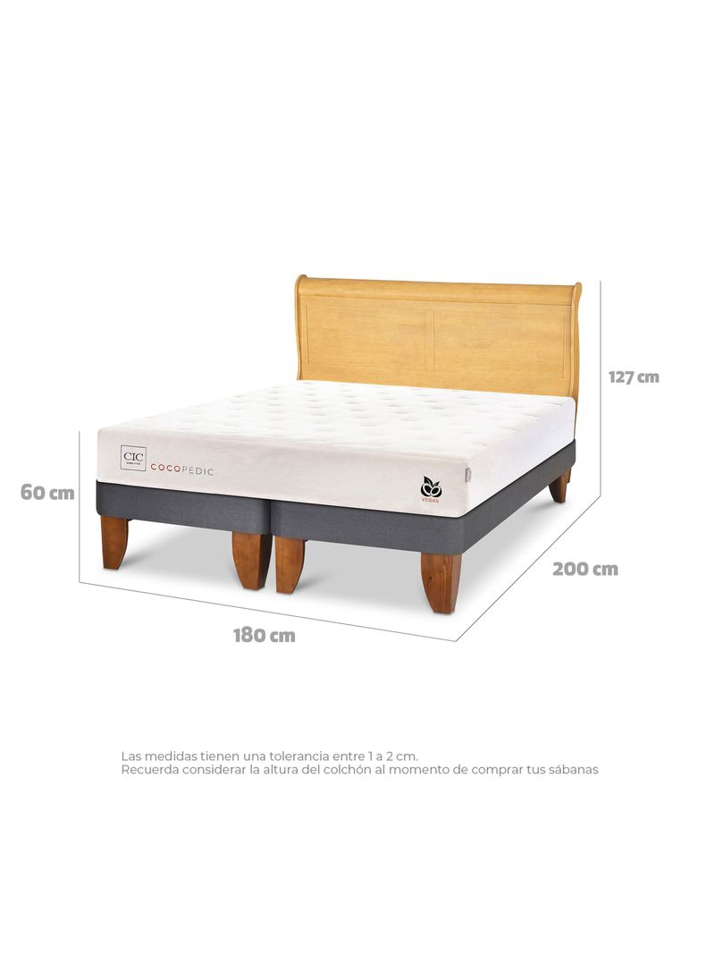 Cama Europea Cocopedic King + Respaldo Miro Mostaza-1