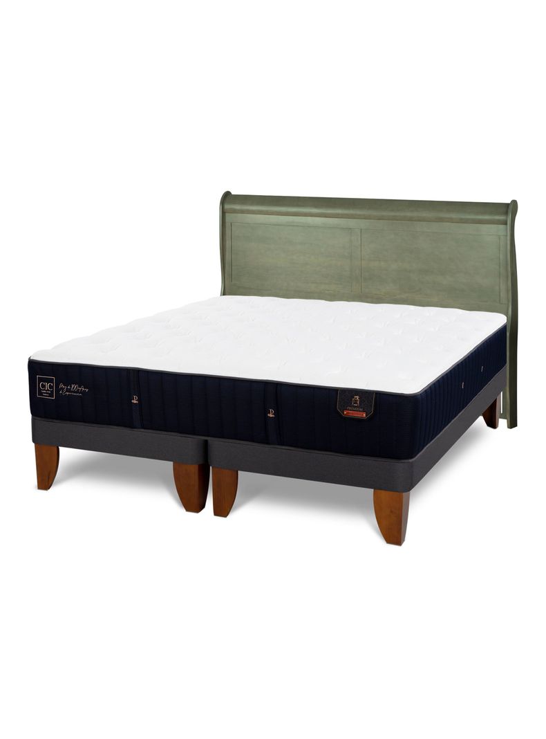 Cama Europea Premium King + Respaldo Miro Olivo-0