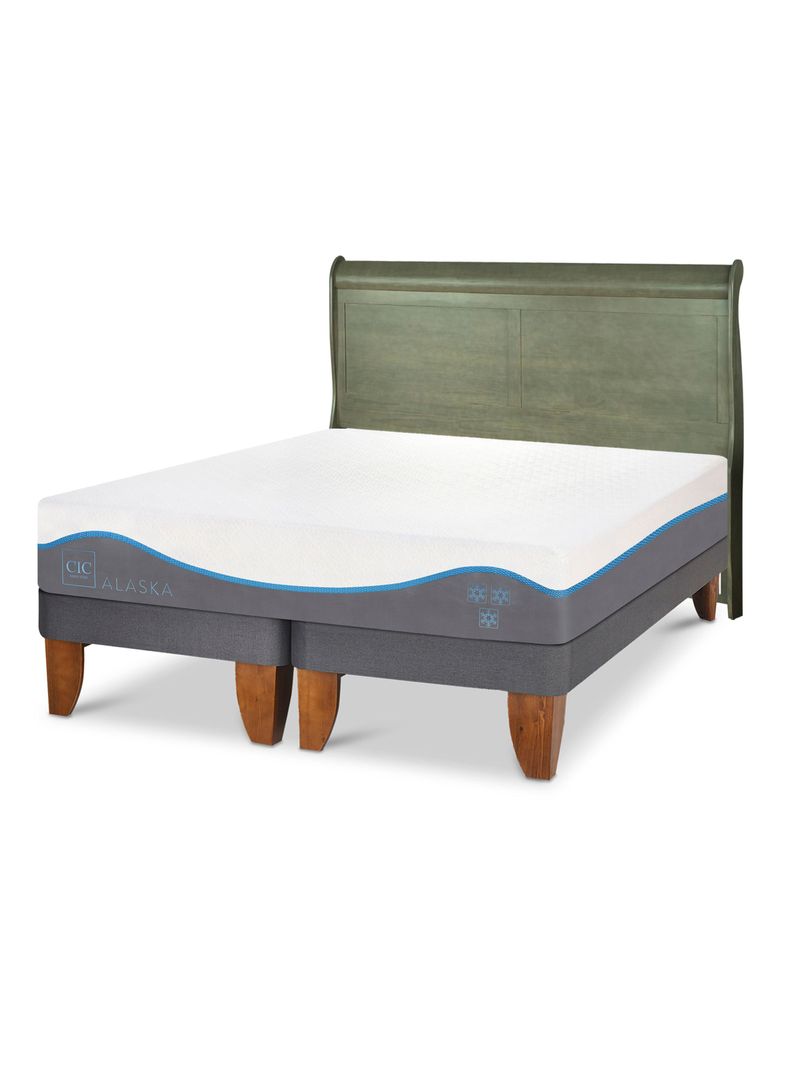Cama Europea Alaska King + Respaldo Miro Olivo-0
