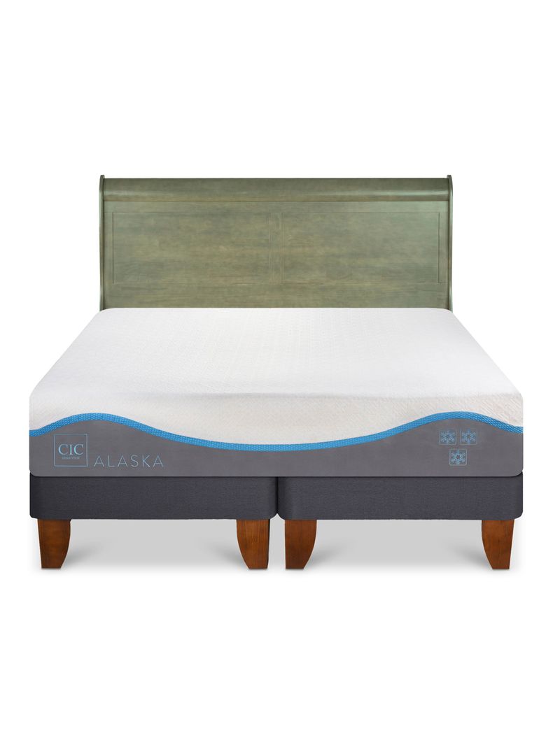 Cama Europea Alaska King + Respaldo Miro Olivo-2
