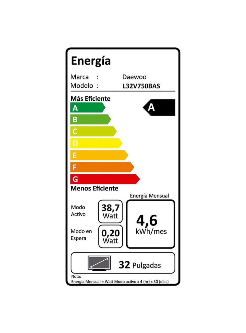LED Smart TV Daewoo 32" HD L32V750BAS-5