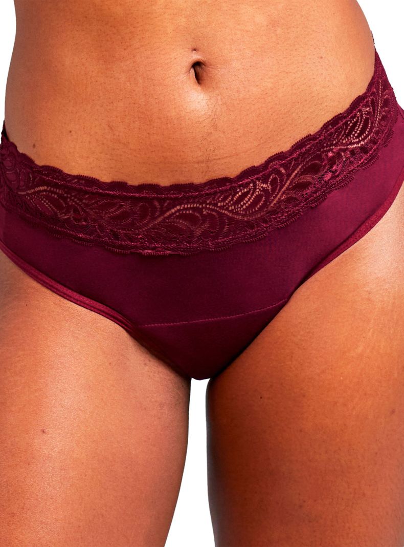 Calzón Menstrual High Waist Flujo Moderado Burdeos-1