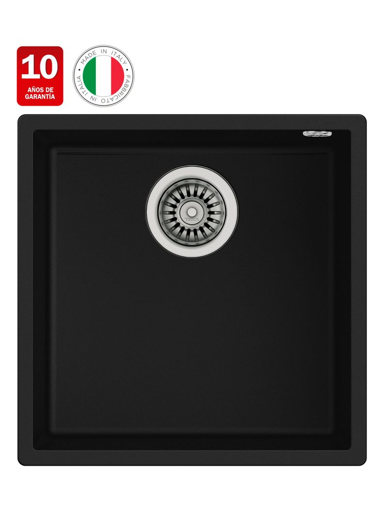 Lavaplatos Granito Bajo Encimera Square 40.40 TG Negro-1