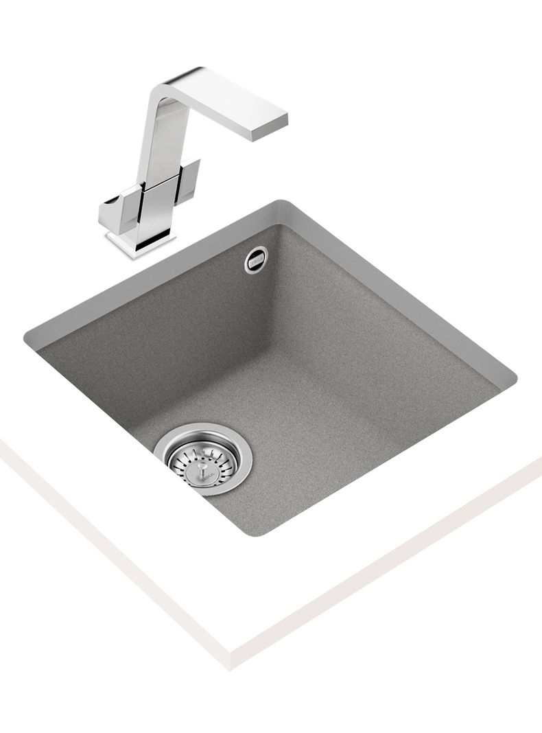 Lavaplatos Granito Bajo Encimera Square 40.40 TG Stone Grey-2