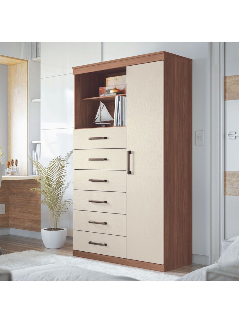 Cómoda Maraba 6 Cajones 1 Puerta-3
