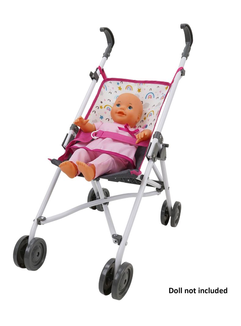 Coche Paraguas para Muñecas Rainbow Fun Gris/Blanco/Rosa-5