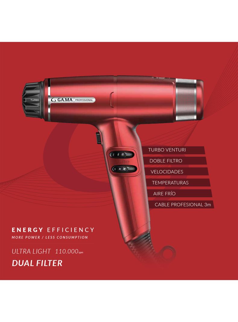 Secador de Pelo 1600W IQ LITE Red-6