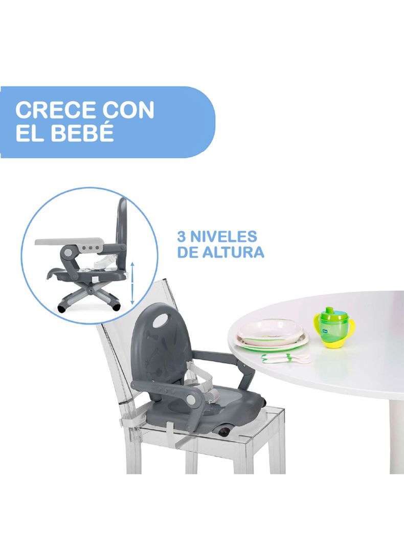 Silla de Comer Tipo Booste Pocket Snack Grey-3