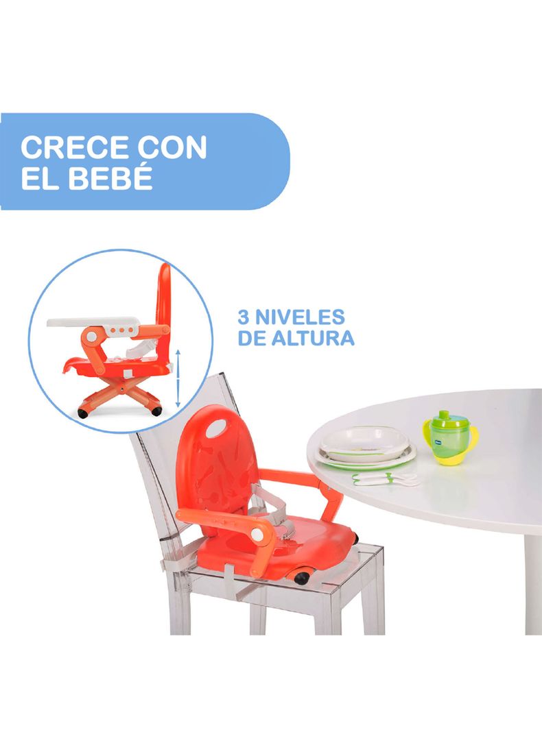 Silla para Comer Tipo Booster Pocket Snack Poppy Red-2