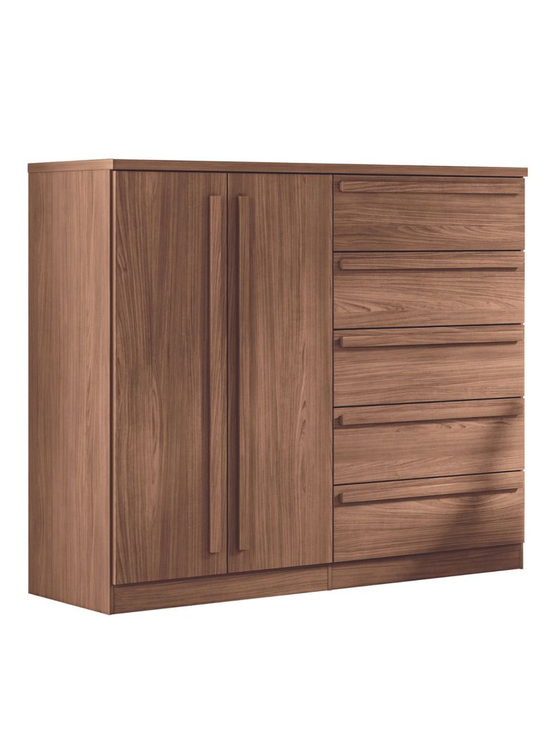 Comoda Malaga 2 Puertas 5 Cajones Beige