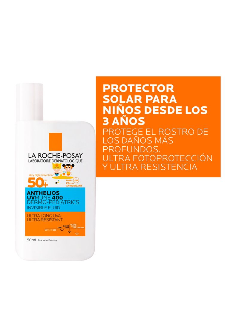 Protector Solar Rostro Niños UV Mune 400 Dermo-Pediatrics Hydrating Fluid FPS 50+-4