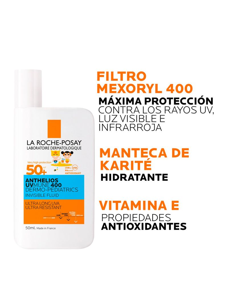 Protector Solar Rostro Niños UV Mune 400 Dermo-Pediatrics Hydrating Fluid FPS 50+-5
