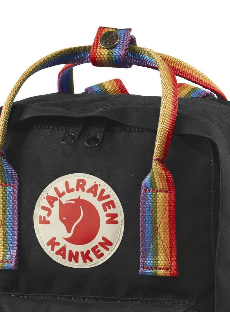 Mochila Kanken Rainbow Mini Black Rain-1