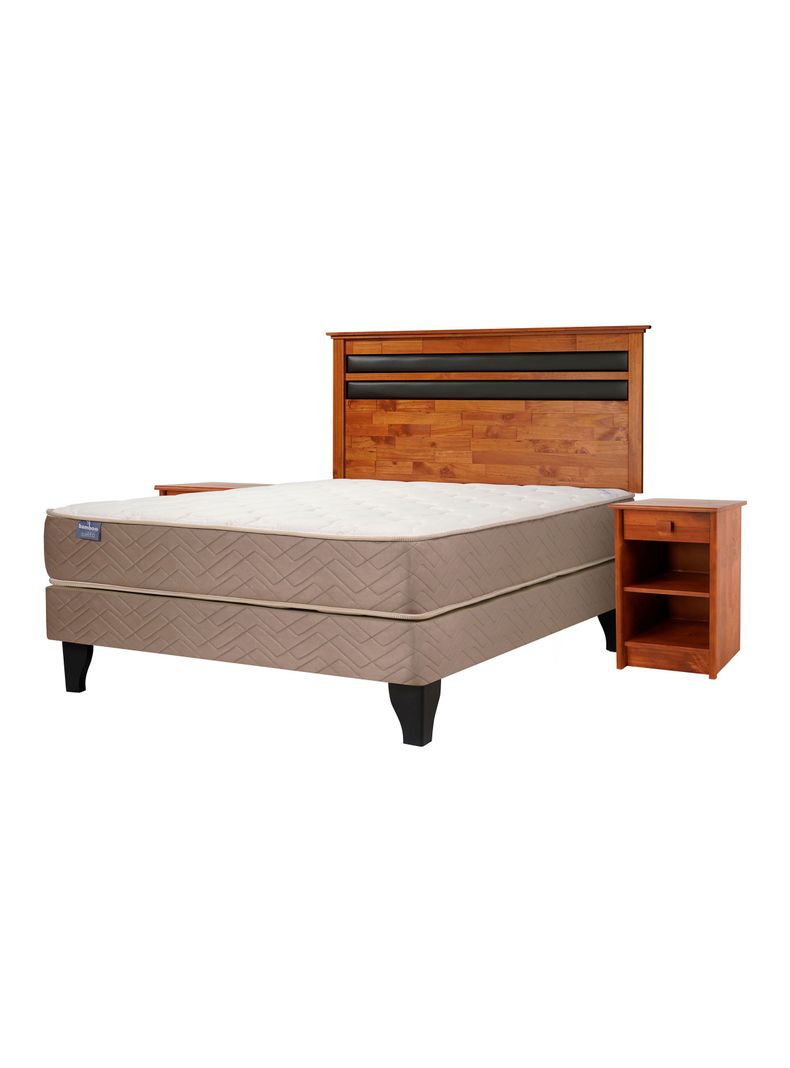 Cama Europea Bamboo Base Normal 2 Plazas + Set Mallorca-0