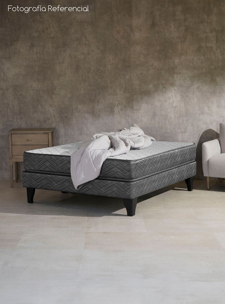 Cama Europea Apolo Black 2 Plazas + Set Muebles Asturias-5
