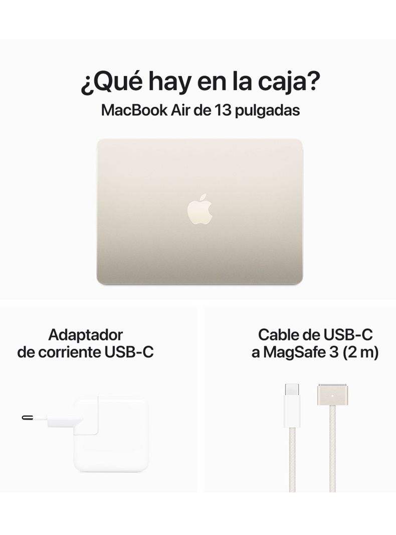 Apple MacBook Air 13" M3 8n CPU 8n GPU 8GB RAM 256GB SSD Blanco Estelar-4