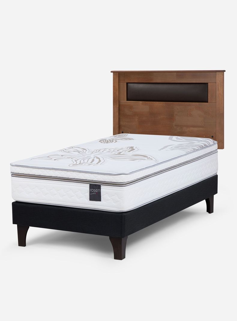 Cama Europea Art 4 1.5 Plazas + Respaldo Ferrara-0
