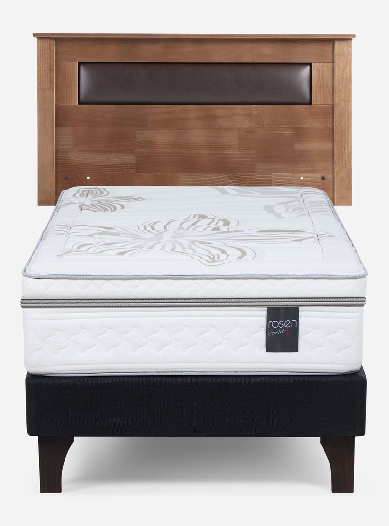 Cama Europea Art 4 1.5 Plazas + Respaldo Ferrara-1