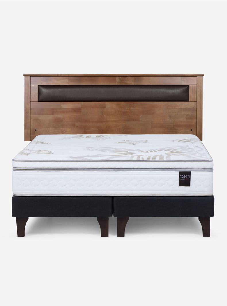 Cama Europea Art 4 Base Dividida 2 Plazas + Respaldo-1