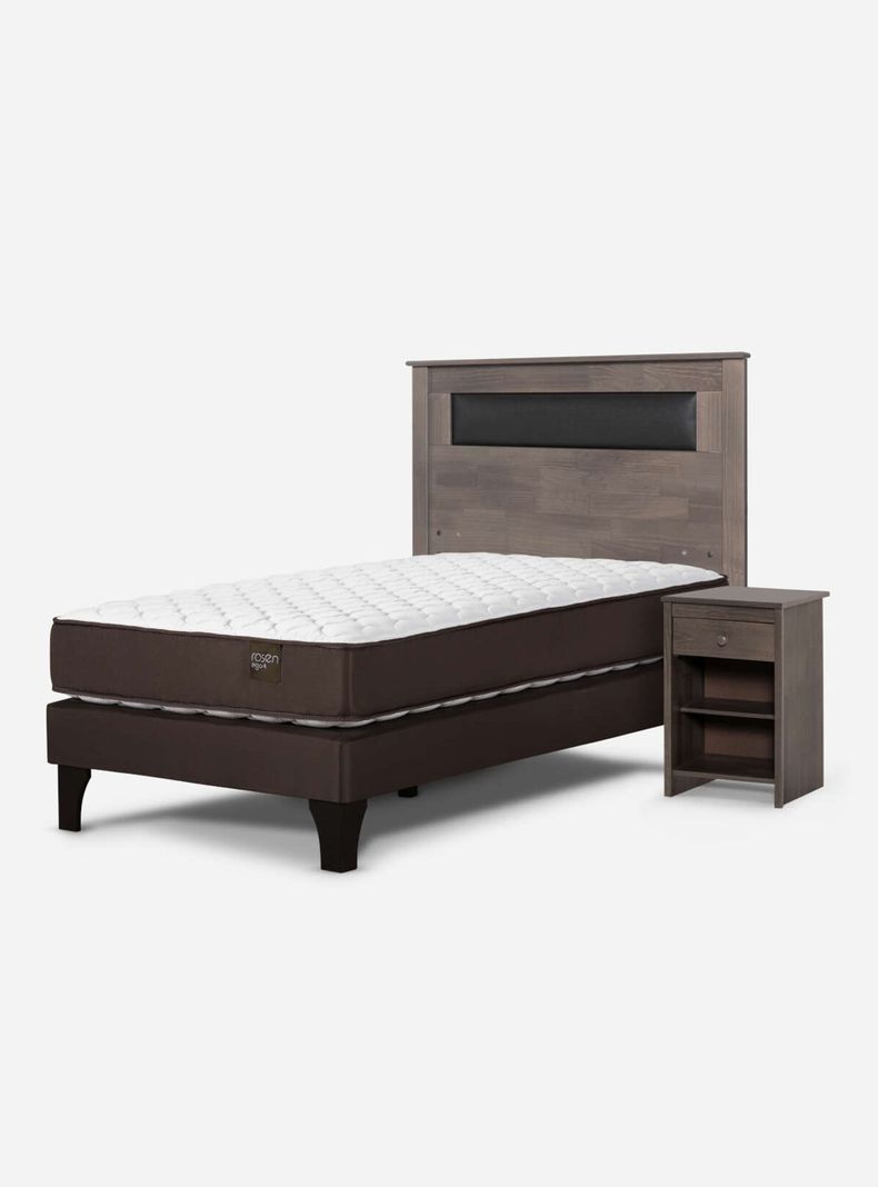 Cama Europea Ergo T 1 Plaza + Respaldo + Velador-0