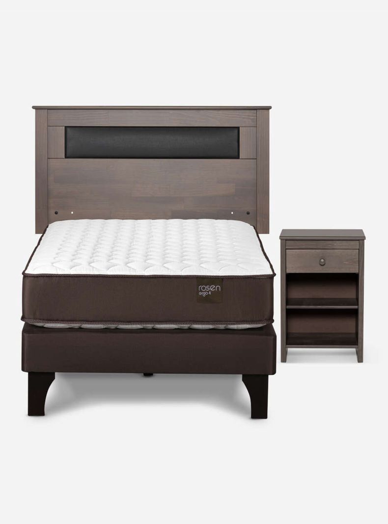 Cama Europea Ergo T 1 Plaza + Respaldo + Velador-1