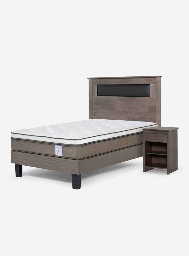 Cama Europea New Style 6 1 Plaza + Respaldo + Velador-0