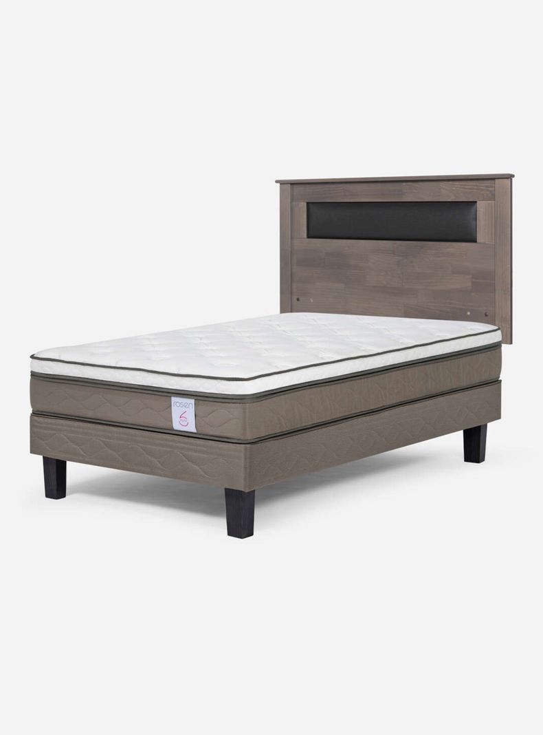 Cama Europea New Style 6 1.5 Plazas + Respaldo-0