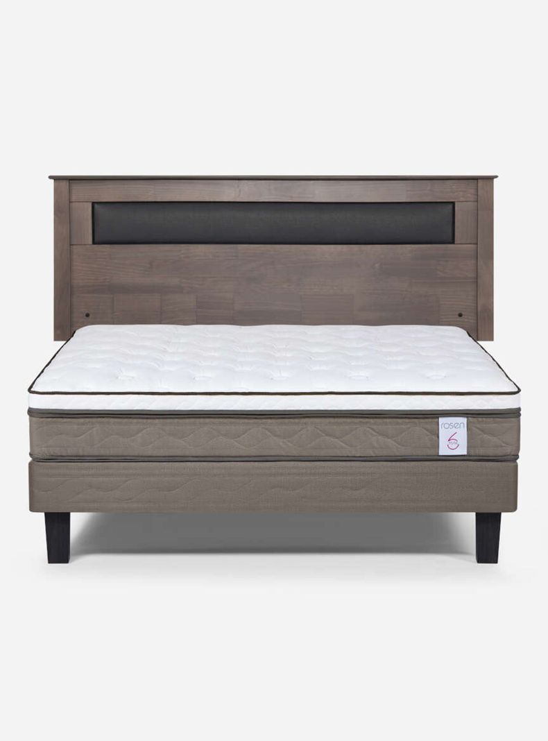 Cama Europea New Style 6 2 Plazas + Respaldo-1
