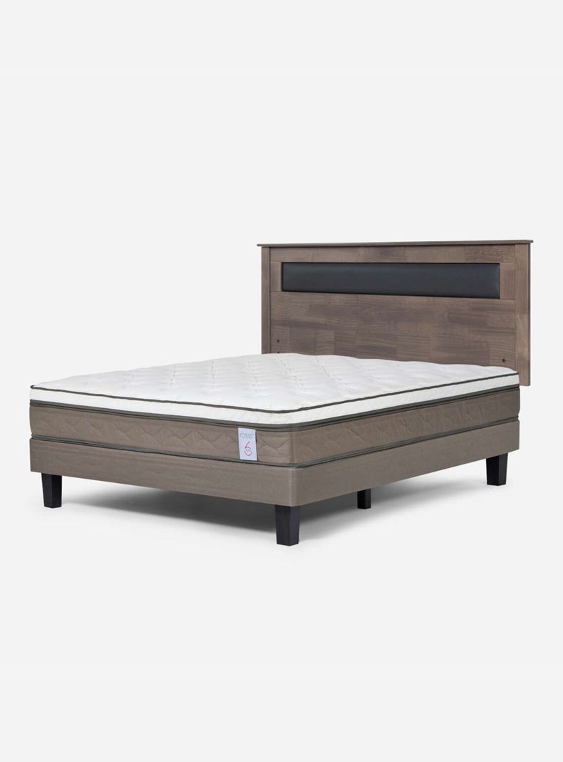 Cama Europea New Style 6 2 Plazas + Respaldo-0