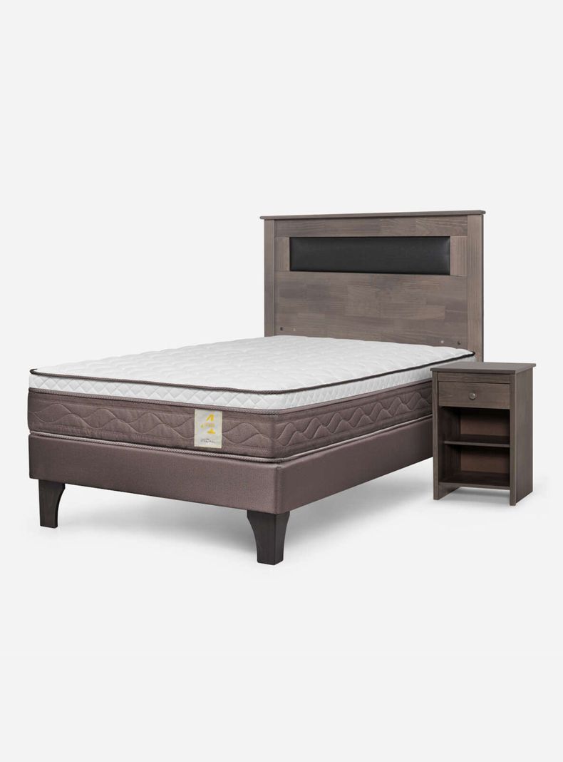 Cama Europea New Style 4 Plus 1 Plaza + Muebles-0