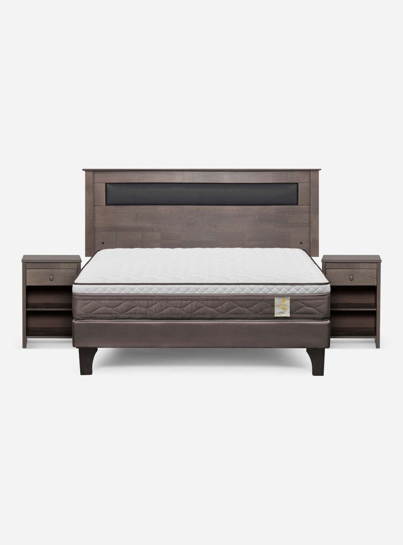 Cama Europea New Style 4 Plus Base Dividida 2 Plazas + Set Muebles-1