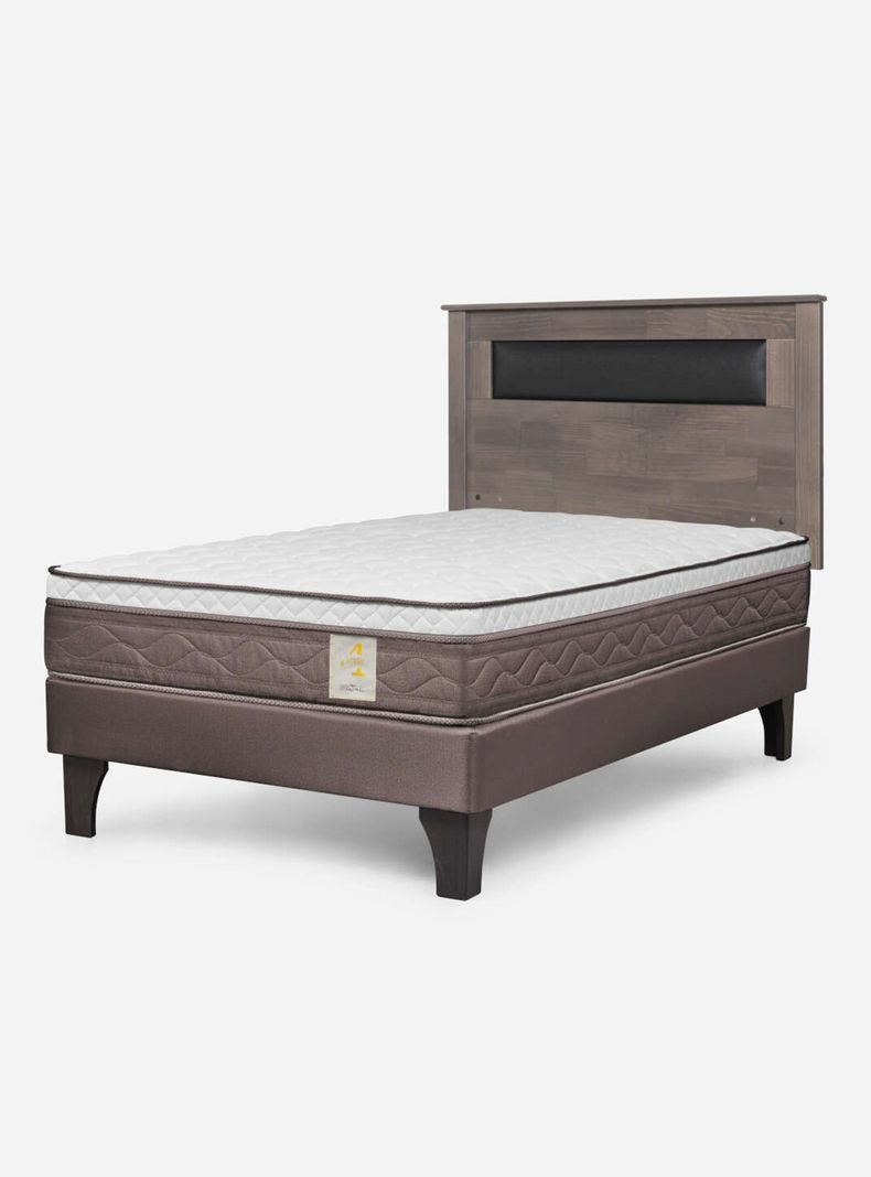 Cama Europea New Style 4 Plus 1.5 Plazas + Respaldo-0